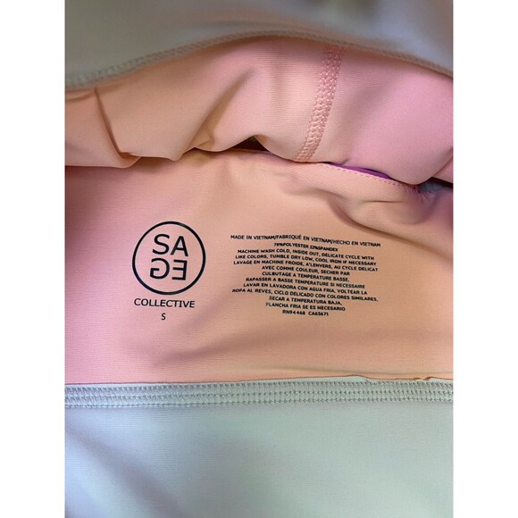 SAGE COLLECTIVE Sports Bra Stretch Wirefree Pull On Purple Orchid Combo Sz Small - Picture 4 of 6